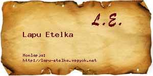 Lapu Etelka névjegykártya